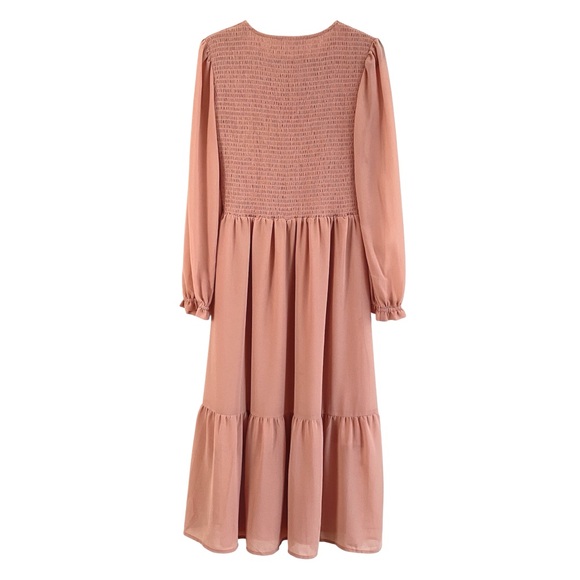 Elegant Pink Midi Dress - Picture 4 of 13